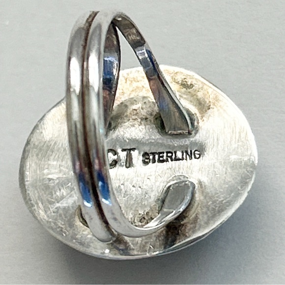 Vintage Clayton Tom Navajo Turquoise Sterling Silver Ring - Picture 14 of 15